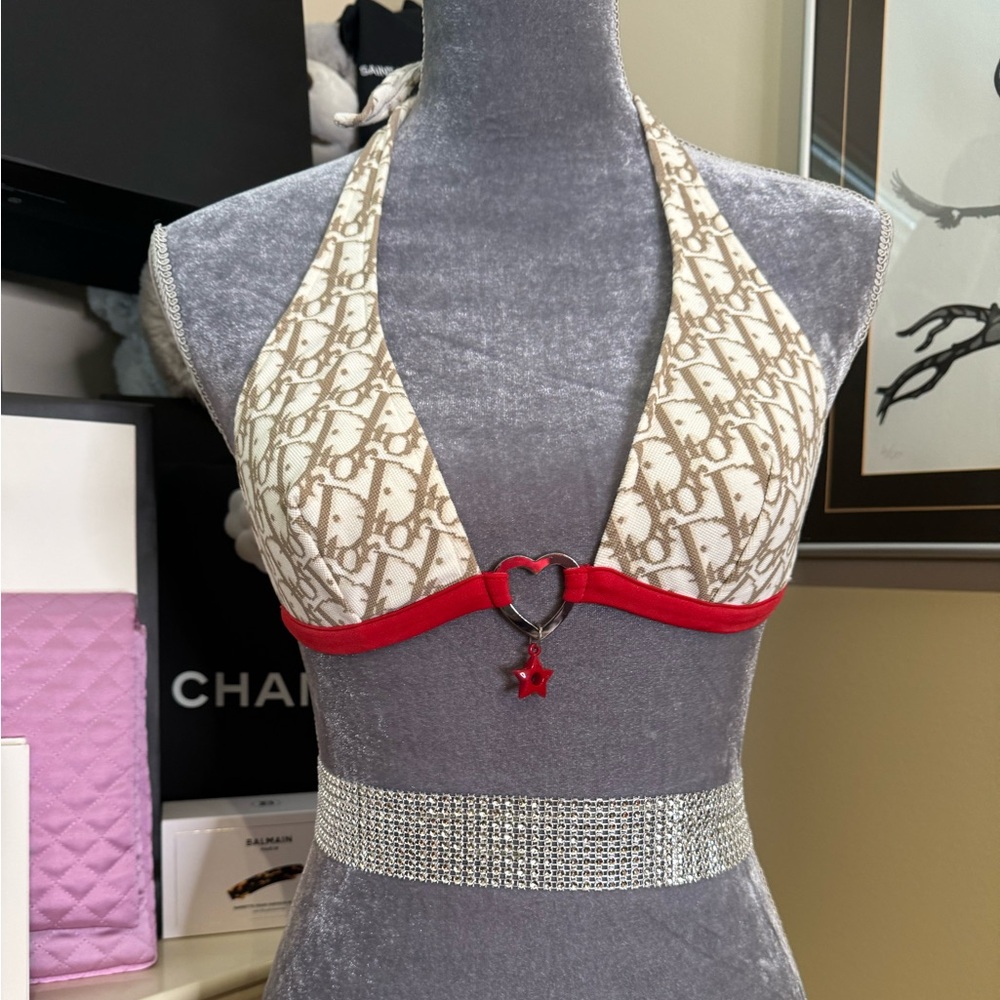 Dior Trotter Monogram Bikini with Red Trim - Picture 3 of 9